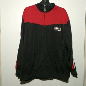 NBA Basketball Elevation Mens Track Jacket XL Black Red Full Zip Long Sleeve